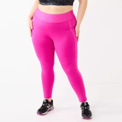 Plus Size Tek Gear® Ribbed Panel High-Waisted 7/8 Leggings