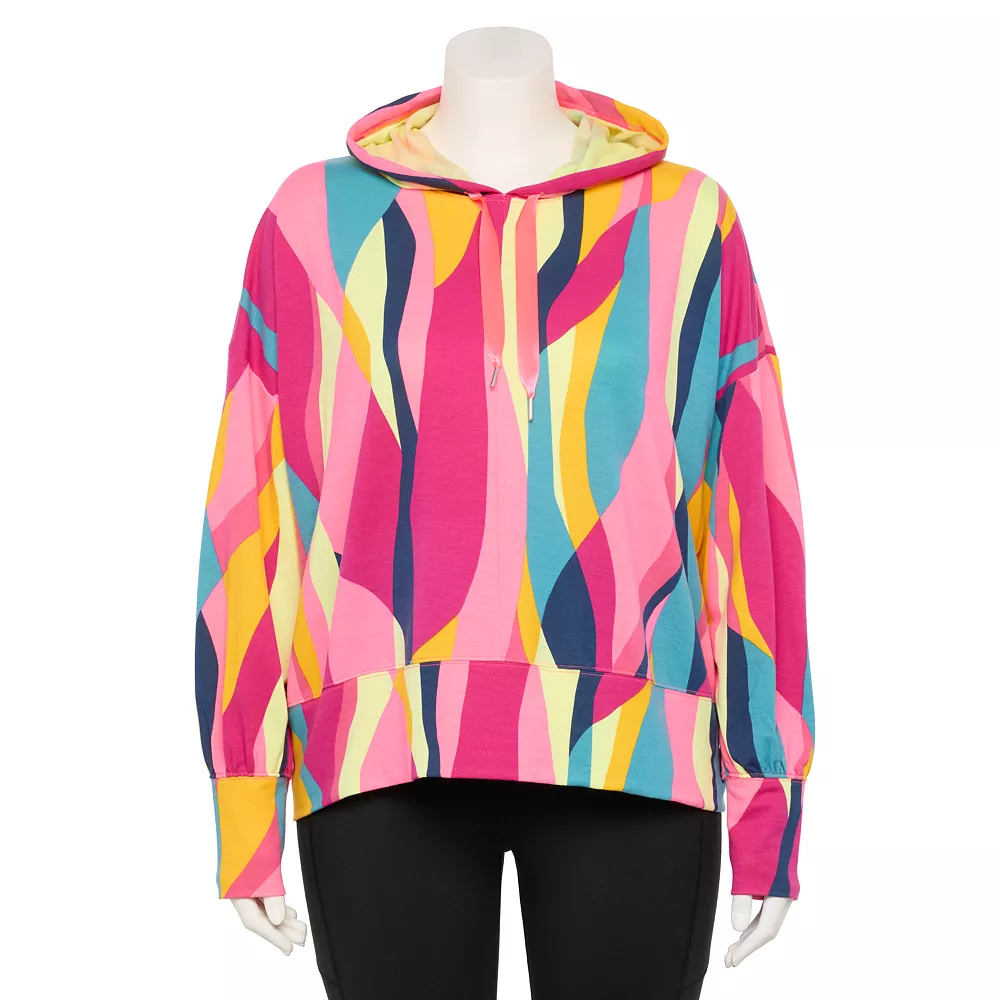 Plus Size Tek GearĀ® French-Terry Cropped Hoodie